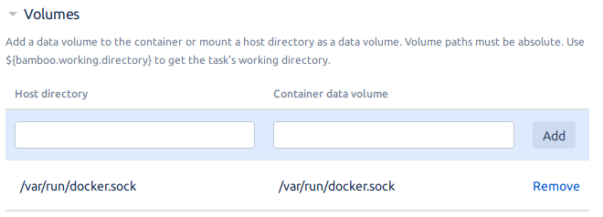 Giving access to the Docker socket in Bamboo